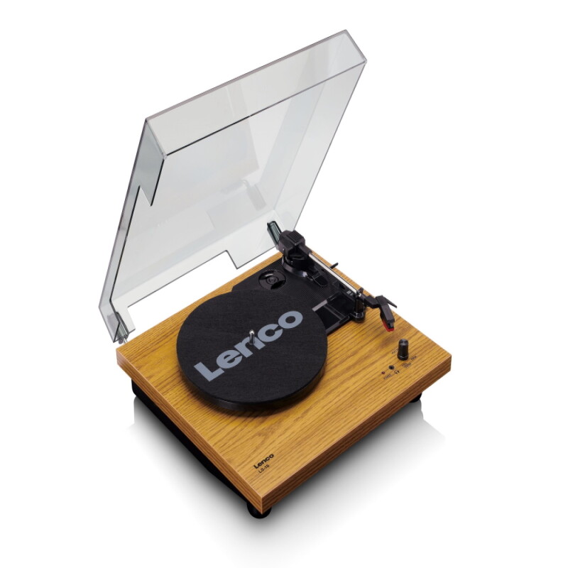 LENCO LS-10 WOOD TURNTABLE WITH BUILT-IN SPEAKERS